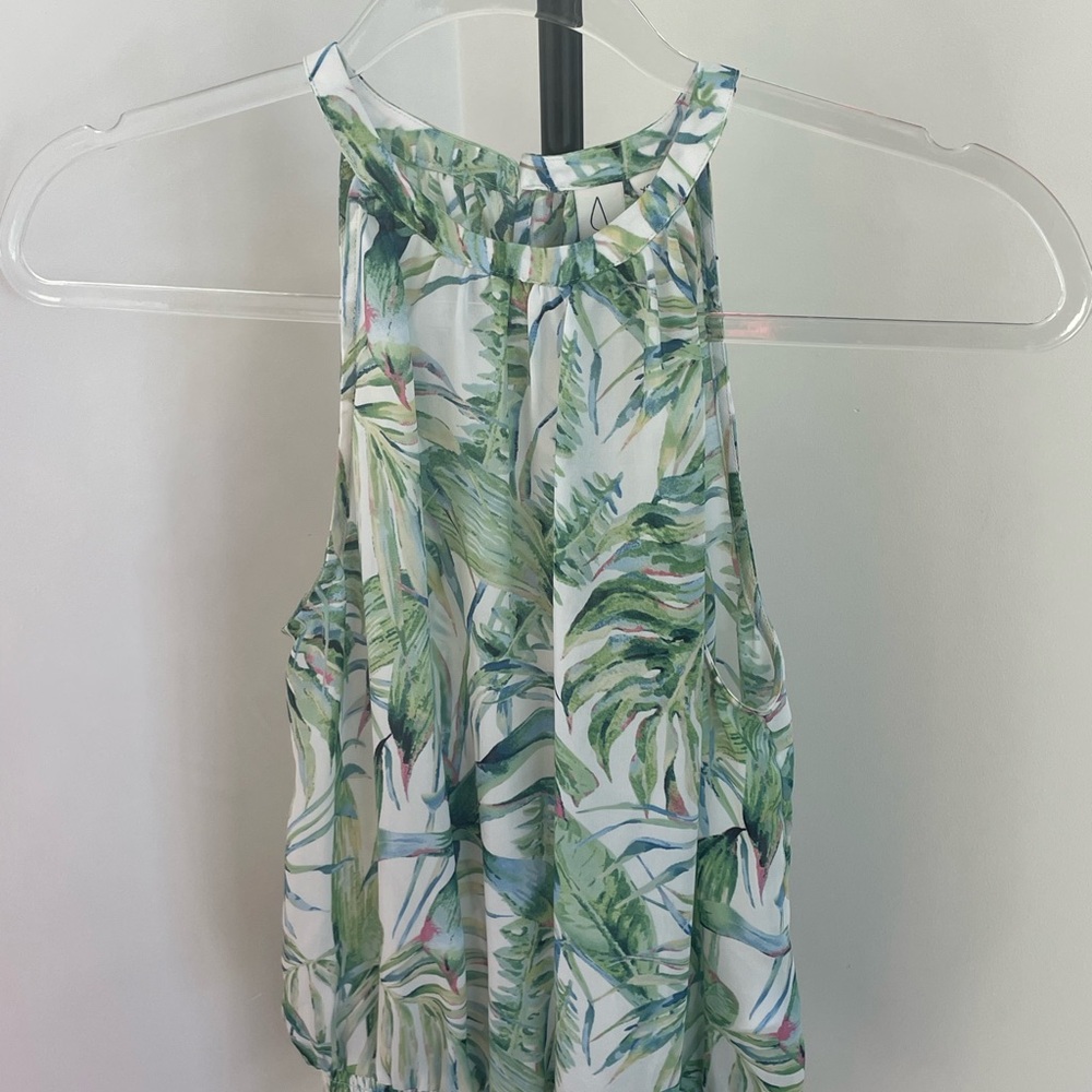 Tropical Leaf Print Top